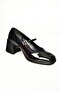 U 518422008   Black Patent Leather Thick Heeled Women's Shoes - 6