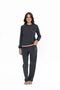 U.S. Polo Assn. 20110 Women's Anthracite Melange Long Sleeve Round Neck Pajama Set