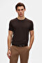 Slim Fit Brown Crew Neck 100% Cotton Breathable T-Shirt