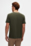 Slim Fit Khaki Crew Neck 100% Cotton Breathable T-Shirt - 3