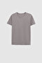 Slim Fit Gray Crew Neck 100% Cotton Breathable T-Shirt - 5