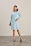 Işşil 4543-Pleated Collar Maternity Chiffon Tunic-Dress