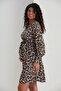 E0040-leopard Pattern Maternity Qeen Crep Mini Dress - 7