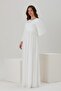A036-Pleated Belt Maternity Chiffon Evening Dress - 5