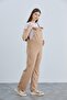 IŞIL 4493-Binding Strap Non-Knee Combed Cotton Pregnant Gardener-Jumpsuit - 2