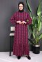Fuchsia Patterned Skirt Tiered Viscon Dress - 2