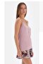 33502 Women's Lilac Rope Strap Pajama Set with Shorts