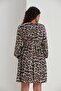 E0040-leopard Pattern Maternity Qeen Crep Mini Dress - 8