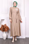 Mink Balloon Sleeve Belted Dress
