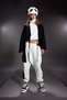 Women's Ecru Black Trousers 16135 - 2
