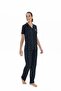 20051 Women's Navy Short-Sleeved Full-Button Pajama Set - 2