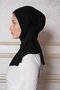 Sport Hijab Practical Ready-made Snap-on Bonnet - Black - 2