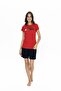 U.S. Polo Assn. 20004 Women's Red Short Sleeve Round Neck Shorts Suit