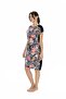 U.S. Polo Assn. 20028 Women's Navy Blue Short Sleeve Belted Patterned Nightgown - 3