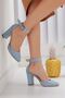 Lole Baby Blue Suede Heeled Shoes - 3