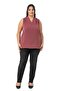 Plus Size Off Shoulder Pleat Detail V-Neck Sleeveless Dusty Rose Blouse - 2