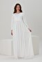 A036-Pleated Belt Maternity Chiffon Evening Dress - 2
