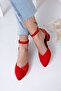 Holly high heeled red leather-suede shoes - 2