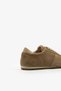 Beige Genuine Leather Suede Lace-Up Women's Sneaker Sports Shoes - 5