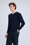 Lacivert Regular Fit V Yaka Rayon Kazak - 3