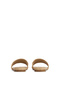 Beige Leather Flat Mule Slippers - 3