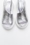 Agusto Metallic Silver Genuine Leather Women's Wedge Heel Sandals - 2