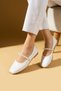Women's Flats White Pearl Banded Lightweight Comfortable Sole Stylish Casual Shoes - 2