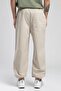 Parachute Normal Bel Relaxed Cut Wide Leg 100% Cotton Stone Men's Trousers - 4