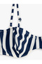 Underwire Striped Bikini Top with Detachable Strap Detail - 3