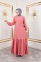 Women's Hijab Clothing Waist Belted and Crew Neck Wrap Fabric Dress - 6