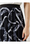 Patterned Chiffon Women's Pleated Skirt with Elastic Waist (S5) - 3