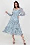 Women's Mint Gipeli Square Neck Patterned Chiffon Dress Dp100361 - 3