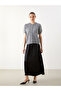 Lcw Modest New Black Women's Skirt with Elastic Waist - 2