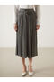 Lc Wai̇ki̇ki̇ Khaki Elastic Waist Satin Women's Pleated Skirt - 2