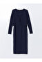 U-Neck Dress and Cardigan Set - 5