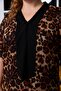 Women's Leopard Patterned Flounce Sleeve Detailed Large Size Blouse - 3
