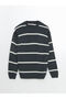 Xside Crew Neck Long Sleeve Striped Men's Knitwear Sweater - 5