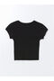 Original Oval Collar Textured Women's Crop Top - 6