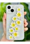 Yellow Flower Design Silicone Case with Toy Compatible with iPhone 14 Plus - 15 Plus - 4