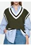 Contrast V-Neck Vest - 6