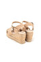 9cm Heeled Platform Sandals, Handmade Wedge Heel Linen Cross - 4