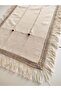 Buldan Cendere Diaper Lacy Brown Beaded Handcrafted Antique Fringed 50X100 cm Runner - 3