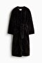 Fluffy tie-belt coat