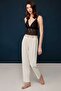 Viscose Women's Pajamas Set - 3-Piece Bralet, Bottom and Top Set - 2