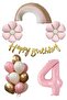 Retro 4 Year Old Daisy Themed Baby Girl Concept Birthday Set - 2