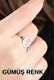 White Plated Non-Tarnish Adjustable Letter Ring with Zircon Stone