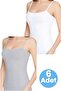 Women's Rope Strap Cotton 2 Colors 6-Piece Undershirt - 5