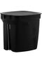 Since 1911, Made In Brazil - Compact 7liter Black Polypropylene Trash Bin With Galvanized Steel Rod - 5