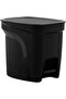 Since 1911, Made In Brazil - Compact 7liter Black Polypropylene Trash Bin With Galvanized Steel Rod
