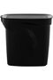 Since 1911, Made In Brazil - Compact 7liter Black Polypropylene Trash Bin With Galvanized Steel Rod - 7